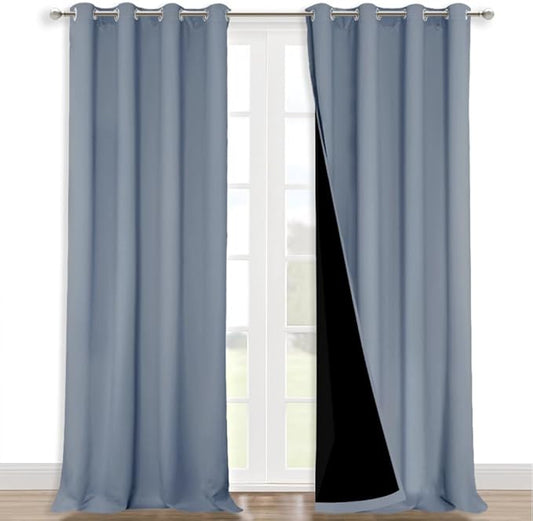 NICETOWN 100% Blackout Blinds, Vintage Blue, Laundry Room Decor Window