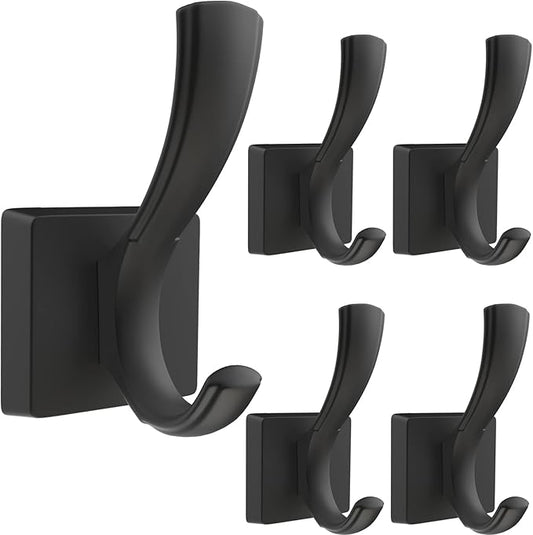 TOFIIGREM Black Towel Hooks Coat Hook, Towels Robe Holder