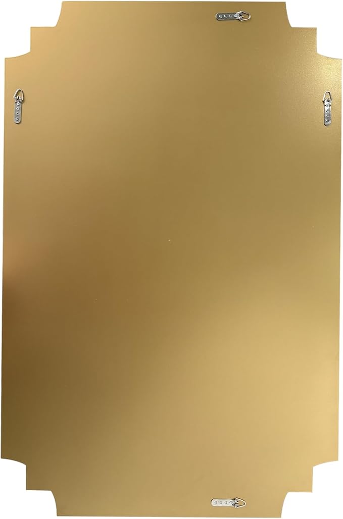 HQiJun Gold Mirror for Wall, Polished Bevelled Rectangle Mirror, Modern