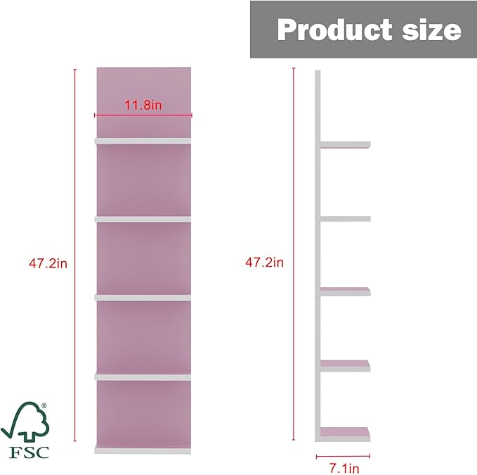 Homaterial 5 Tier Wall Shelf Unit, Modern Vertical Lack Wall Shelves