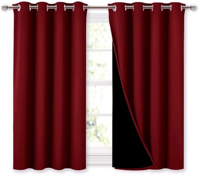 NICETOWN Kitchen Full Blackout Curtain Panels, Super Thick and Soft Insulated