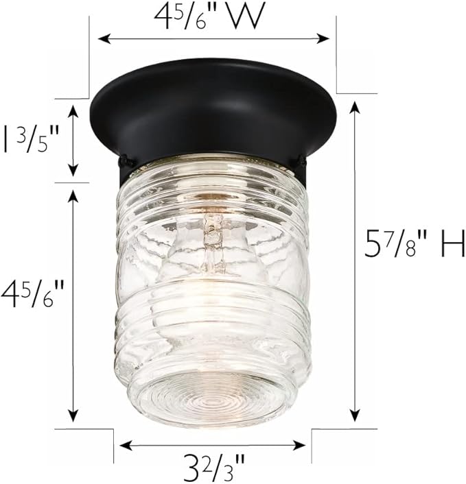 Design House 2-Pack Jelly Jar 1-Light Indoor/Outdoor Flush Mount Ceiling Light