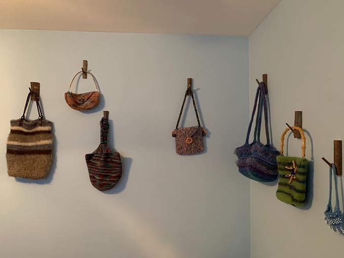 YANGQIHOME Pack of 4, Vintage Real Wood Tree Branch Wall Hook, Farmhouse Rustic
