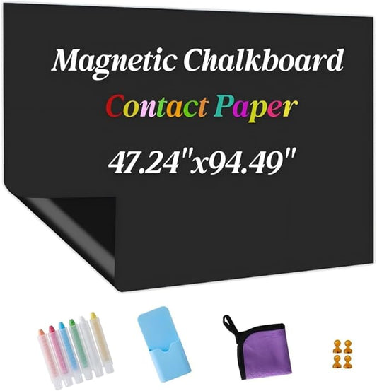 Magnetic Chalkboard Contact Paper Adhesive 47.24" x 94.49", Magnetic Chalkboards