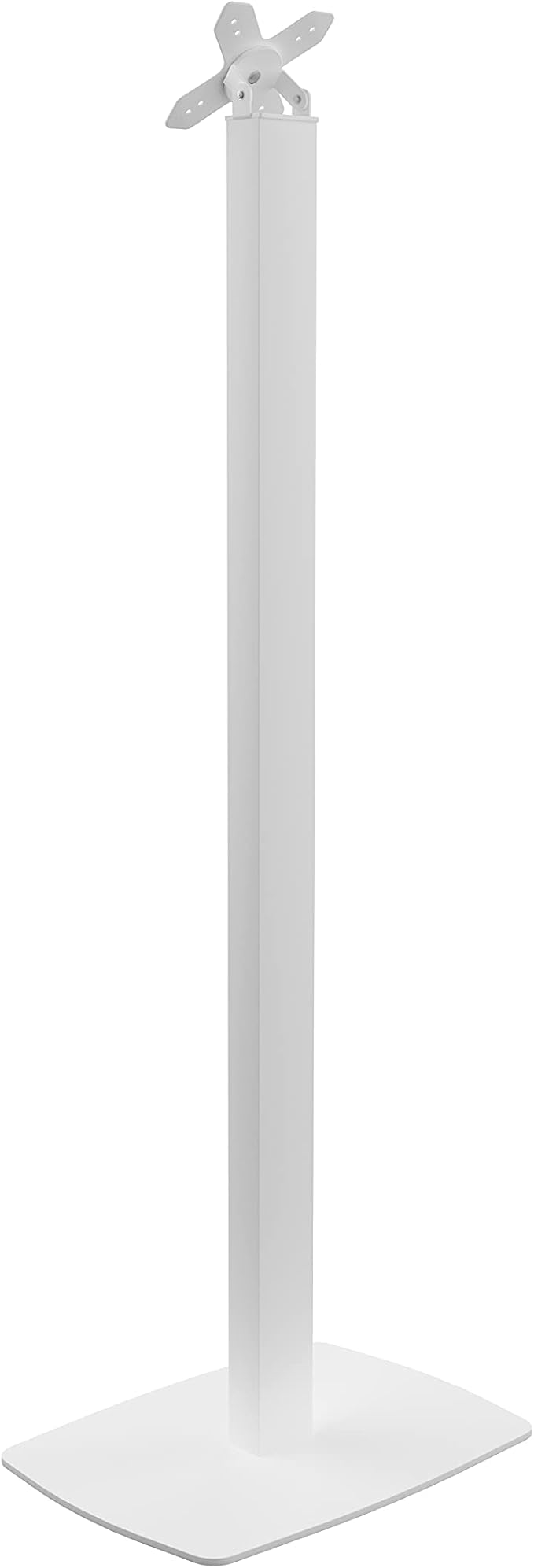 Metal Pole Floor Stand- CTA Premium Thin Profile Retail & Tradeshow Stand with VESA Plate and Base – Compatible with CTA’s Locking Mount (PAD-PARAW) or Any VESA Compatible Mount (ADD-CHKW) - White