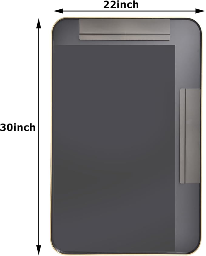 Easly 30 x 22 Inch Gold Bathroom Mirror