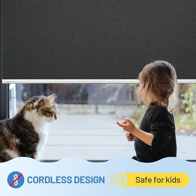 Motorized Blinds with Remote, Cordless Smart Blinds with Valance Cover