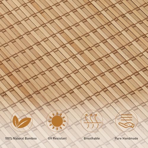 SEEYE Cordless Bamboo Roman Shades, Roll Up Blind Privacy Shade