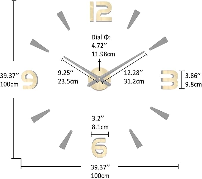 VANGOLD Wall Clock Oversized Wall Clock