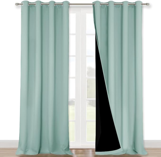 NICETOWN 100% Blackout Blinds, Aqua Blue, Laundry Room Decor Window Treatment
