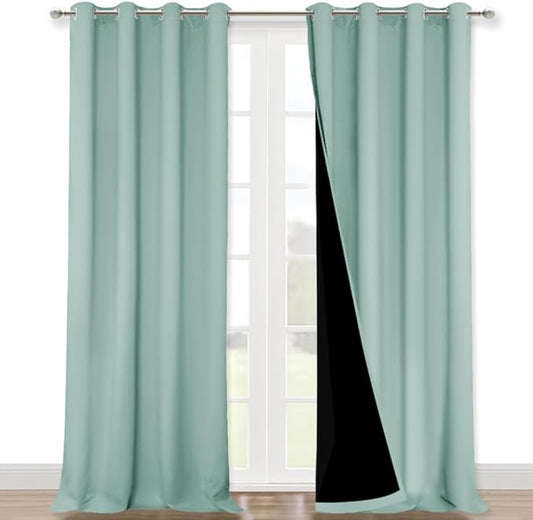 NICETOWN 100% Blackout Blinds, Aqua Blue, Laundry Room Decor Window Treatment