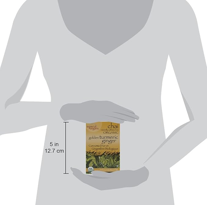 Uncle Lee’s Imperial Organic Chai Tea, Naturally Caffeine Free Golden Turmeric Ginger Tea, Organic Cinnamon, Chicory, Cardamom, Stevia, Clove & Black Pepper, 4 Pack of 18 Tea Bags per Box