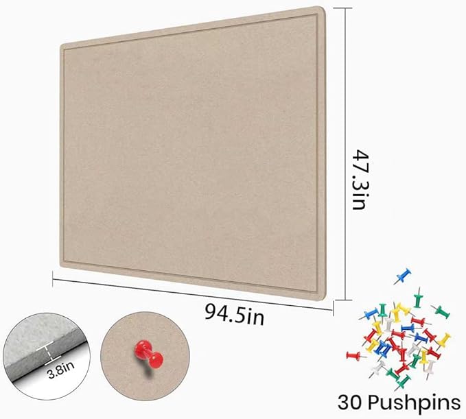 Extra Large Bulletin Board, 96 X 48 inches Cork Board
