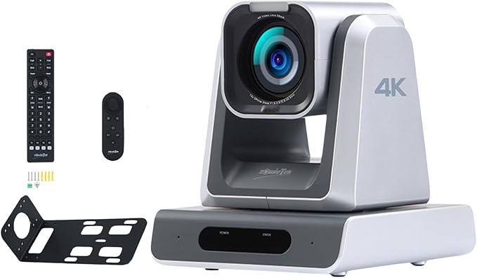 zowietek 4K PTZ Camera PoE, 18X Optical Zoom, Simultaneous HDMI and SDI Output, USB Out for Conference, RTSP/RTMP(s)/SRT, Standalone IP Live Streaming to YouTube for Meeting, Church, Event