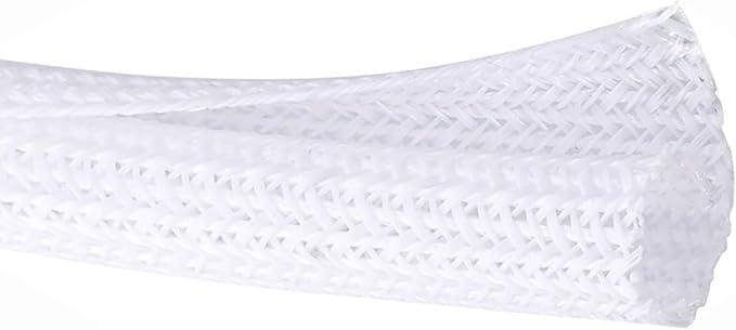 1/4" x50ft Split Sleeve Cable Organizer - Wire Protector Sleeving for Desk, PC, TV, Home Office | Cord Management Cover, Easy Install, White