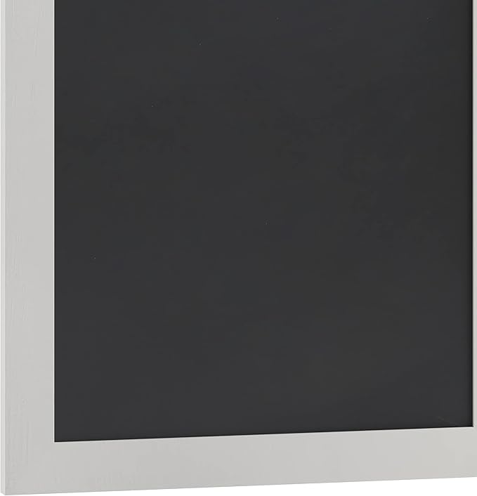 HBCY Creations 20" X 30" Matte White Solid Wood Frame Wall Chalkboard, Magnetic