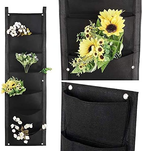 LITLANDSTAR Hanging Planter Bags, 2 Pack 7 Pocket Hanging Vertical Wall Planter
