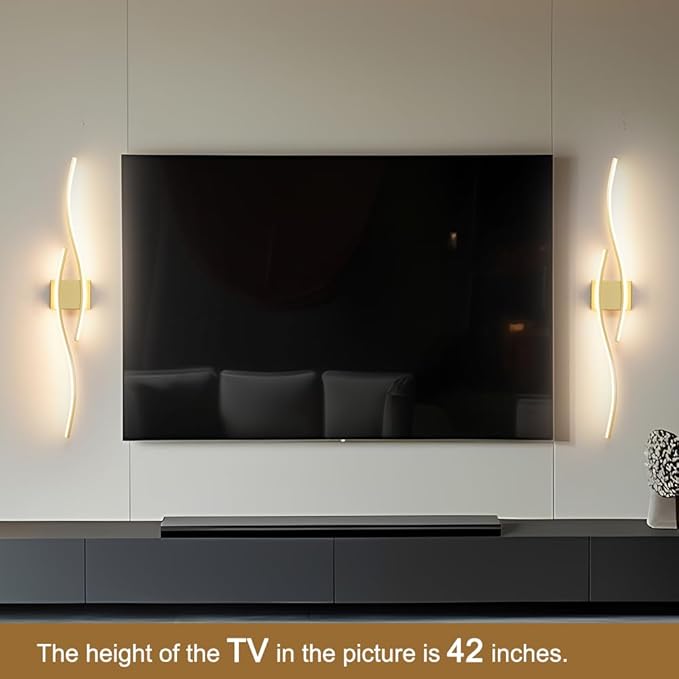 Modern Wall Sconces Set of 2, Dimmable LED