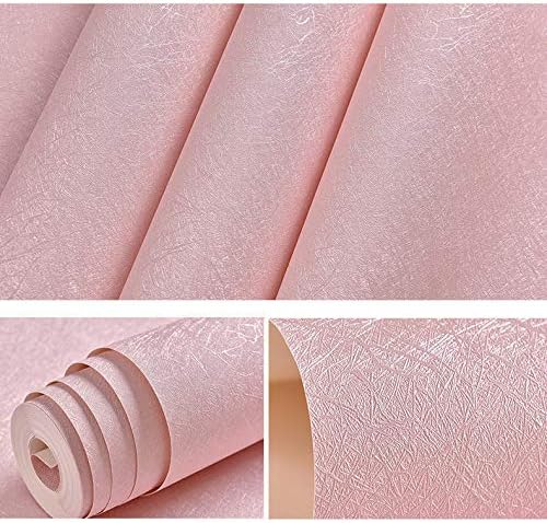 Cohoo Home 512inL 15.7inW Silk Pink Wallpaper Peel and Stick Contact Paper Pink