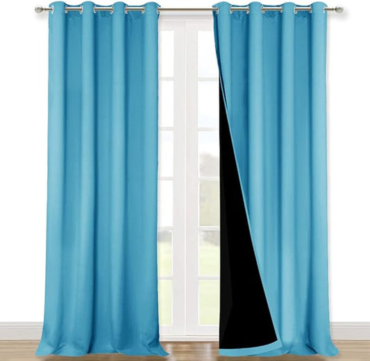 NICETOWN 100% Blackout Blinds, Teal Blue, Laundry Room Decor Window Treatment