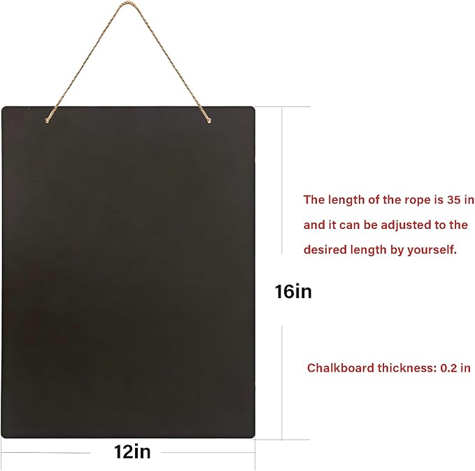 Hanging Chalkboard 12x16 Inch Double-Sided Chalkboard Sign Decorative