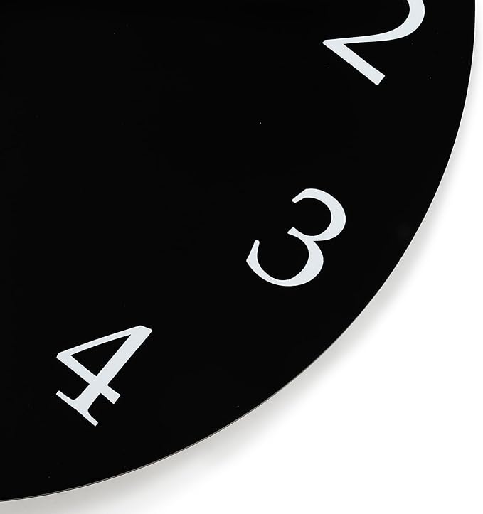 Lafocuse 12 Inch Wooden Black Wall Clock Battery Operated Silent Non-Ticking