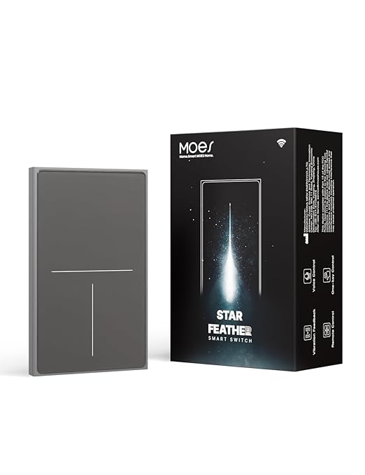 MOES Full Touch Smart Switch, ZigBee SF(Star Feather 2026 Version) Wall Light Switch, Neutral Wire Required, Anti-Glare Panel,Work with Smart Life/Tuya App, Alexa and Google Home 3 Gang Grey