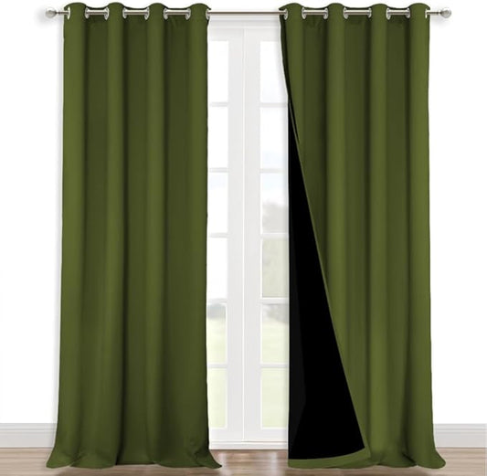 NICETOWN 100% Blackout Blinds, Olive Green, Laundry Room Decor Window Treatment