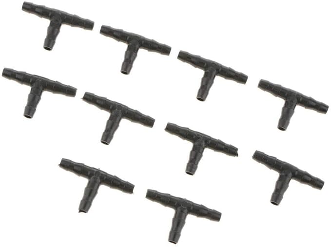 10PCS Micro Drip Irrigation System Dripper Tee Pipe Barb Hose Watering Garden