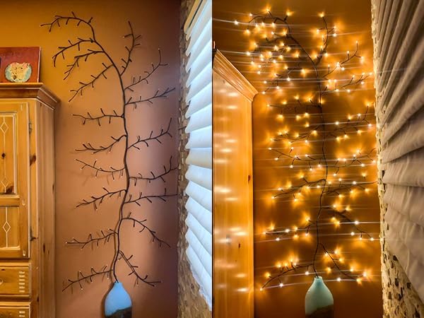GOESWELL Smart Vine Light for Room Decor: 7.5ft 144 LEDs Music Timer Dimmable