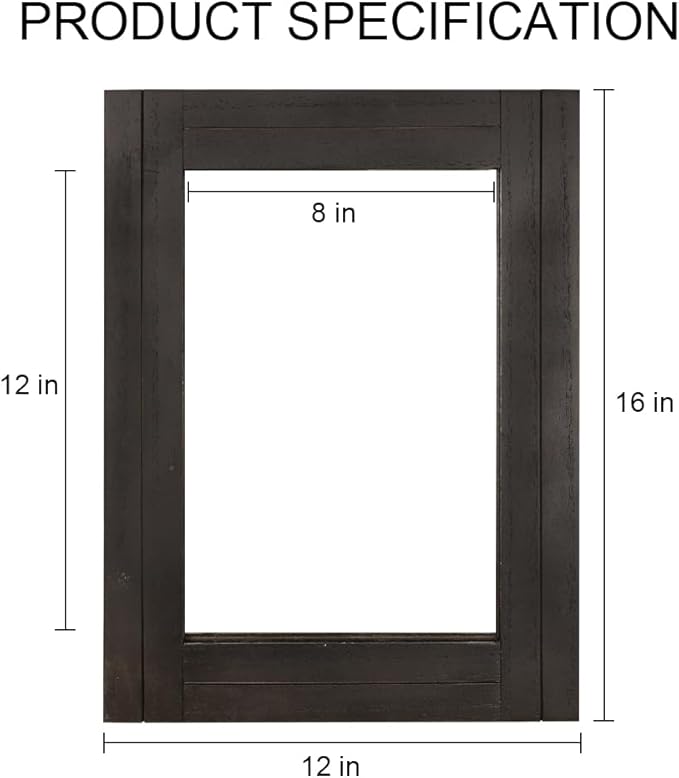 Rectangle Wall Mirror for Bathroom, Distressed White Wood Decor