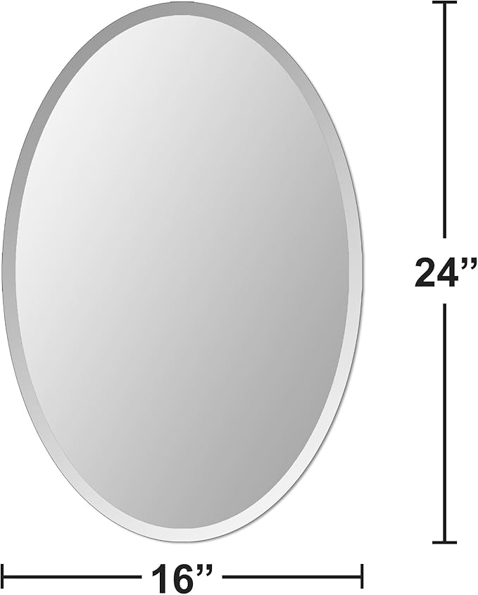 Oval Mirror Frameless Bathroom Mirror