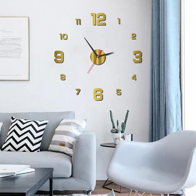 3D DIY Luminous Dial Acrylic Frameless Silent Wall Clock