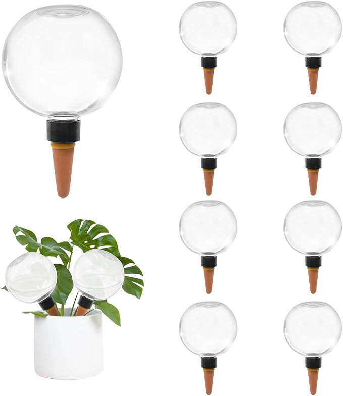 9 Pcs Self Watering Globes for Indoor & Outdoor Plants Automatic Watering Planter Insert 17.5 oz Watering Bulbs with Slow Release Control Water Dripper for Plants