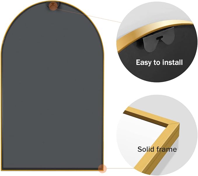 Arched Wall Mirror, Living Room, Hang Vertical or Horizontal