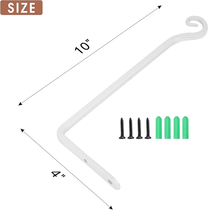 Jardim 2 Pack 10 Inch Premium Decorative Metal Iron Wall Hangers