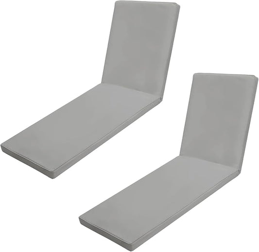 Outdoor Chaise Lounge Cushions for Patio, Lounge Chair Cushions, Waterproof Replacement Seat Pads for Outdoor Furniture (2, Grey, 80"x26"x3")