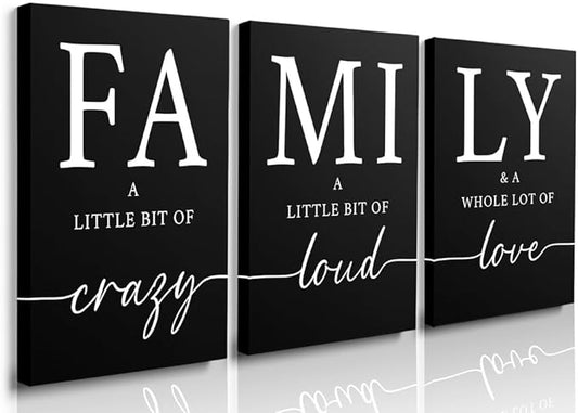 GUBIYU Black Home Family Wall Art