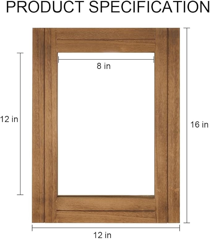 Rectangle Wall Mirror for Bathroom, Distressed White Wood Decor