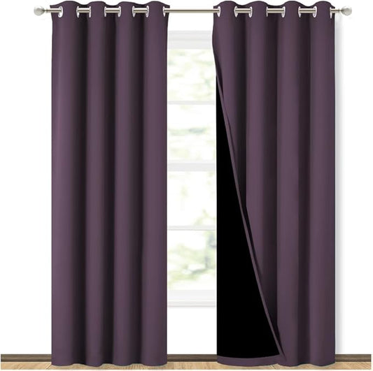 NICETOWN 100% Blackout Curtains 84 inches Long, 52 inches Wide, Pair of Energy