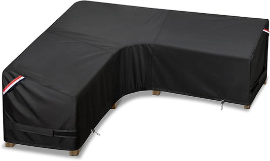 KylinLucky Outdoor Patio Furniture Cover fit 100 x 100 inch, 98 x 98, 96 x 96 L-Shaped Sectional Sofa, Waterproof Weatherproof Heavy Duty 600D Garden Cover for Outside L Shape Couch
