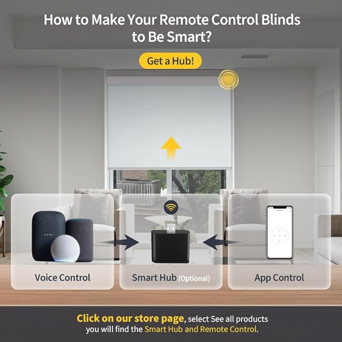 Motorized Blinds with Valance Cover Upgraded Smart Grasscloth Fabric Electric