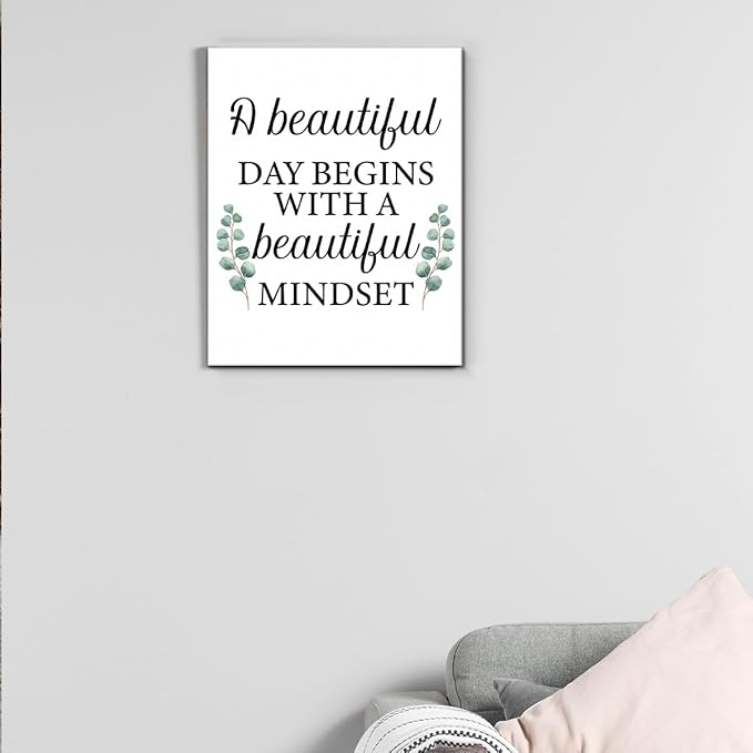 Motivational Eucalyptus Wall Art Decor, Inspirational Green Botanical Pictures