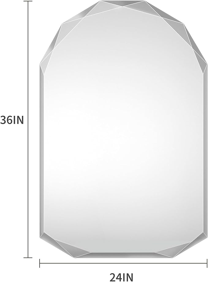 Suidia Bathroom Mirror, Frameless Bathroom Mirror