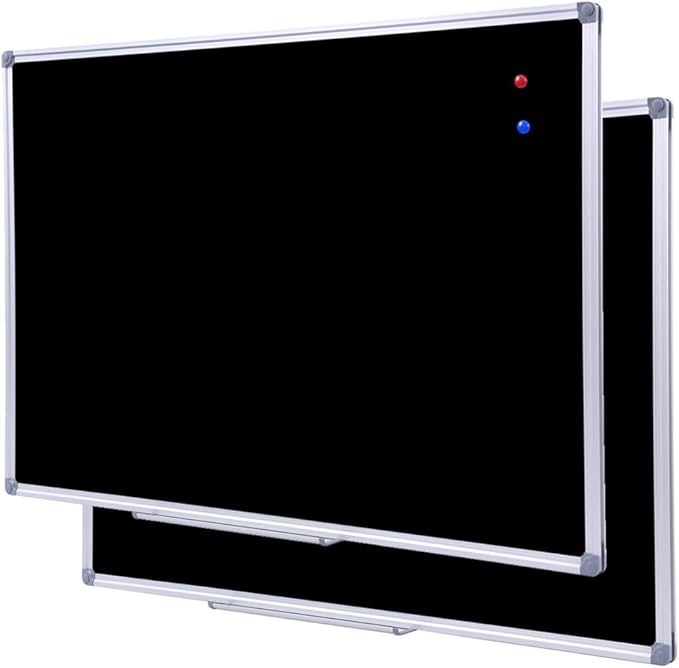 2 Pack Durable 48x36 Inch Large Magnetic Black Chalkboard – Wall-Mounted