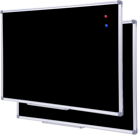2 Pack Durable 48x36 Inch Large Magnetic Black Chalkboard – Wall-Mounted