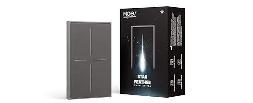 MOES Full Touch Smart Switch, ZigBee SF(Star Feather 2026 Version) Wall Light Switch, Neutral Wire Required, Anti-Glare Panel,Work with Smart Life/Tuya App, Alexa and Google Home 4 Gang Grey