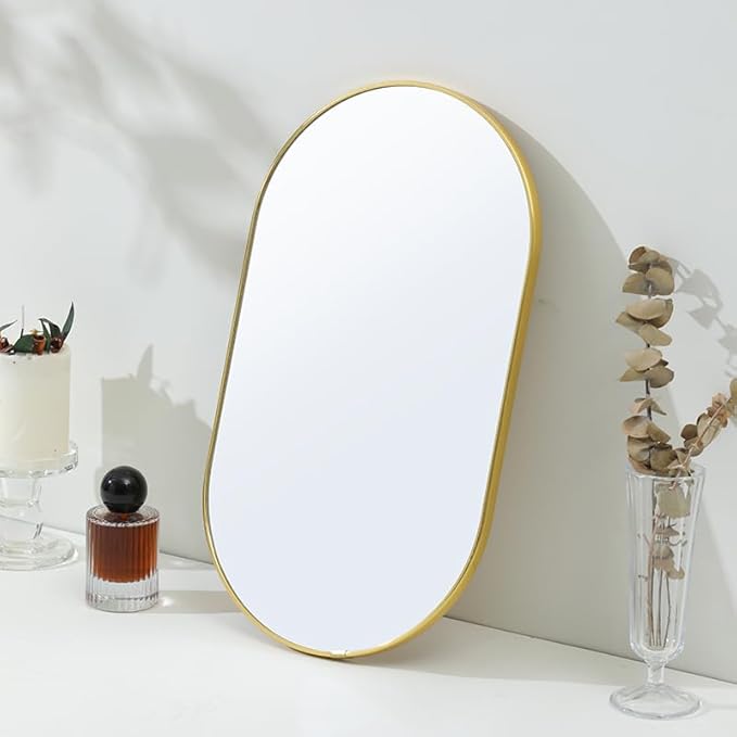 Gold Oval Mirror, Vanity Mirror