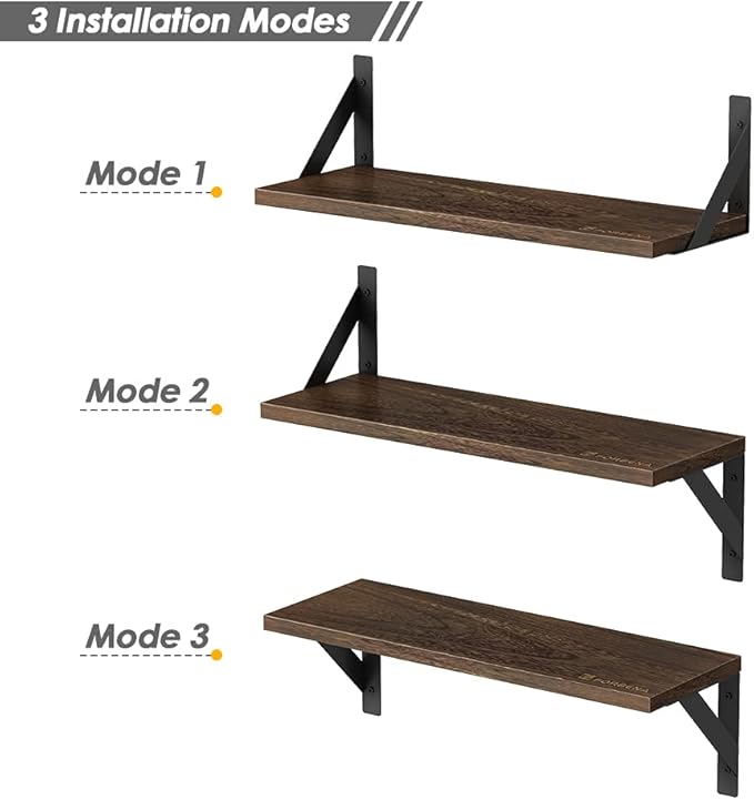 Forbena Rustic Floating Book Shelves