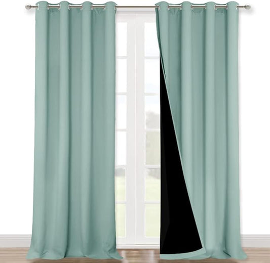 NICETOWN Aqua Blue 100% Blackout Curtains